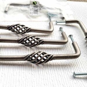 SIRO Steel Antiqued Brass-coloured Burnished Tumbled Contemporary Handles 5 pcs